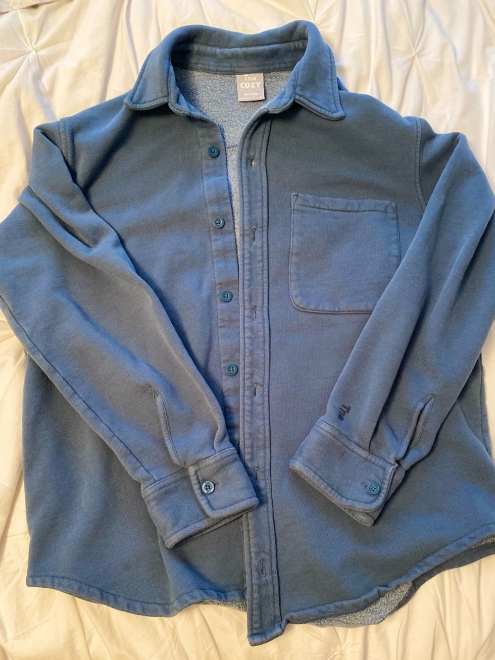 Blue Aritzia Cozy Boyfriend Fleece